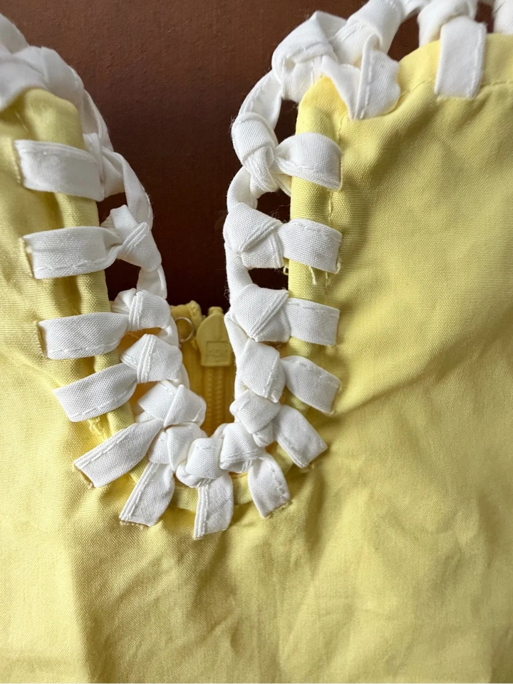 Day + Moon Lemon Yellow Milkmaid Mini Dress Coquette Cottagecore S - Picture 4 of 7
